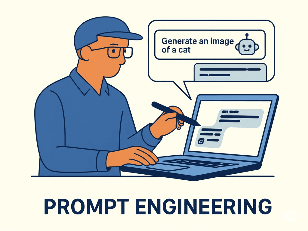AI generated image of a prompt engineering diagram.