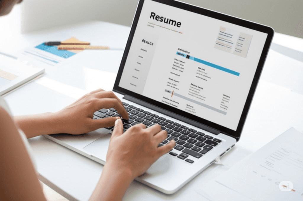 AI generated image of person making resume